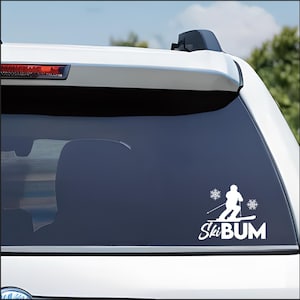 Skibroek, vinyl auto- en vrachtwagensticker.  Premium weerbestendige stickers voor binnen of buiten, waterflesstickers, laptopsticker, fietssticker.