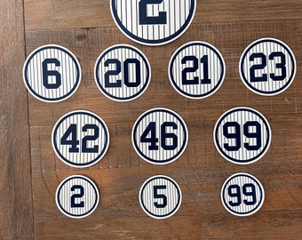 Yankees retired numbers vintage poster – LOST DOG Art & Frame