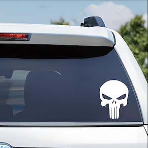 Punisher patriottische vinyl autostickers.  Premium weerbestendige stickers, waterflessen, laptops, spiegels en raamstickers voor buiten of binnen.