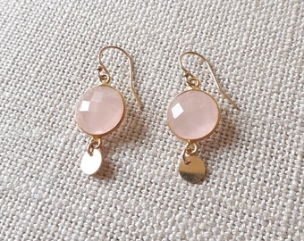 Boucles d'oreilles quartz rose