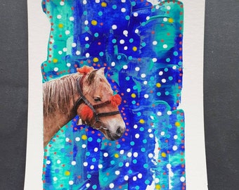 Peinture collage cheval