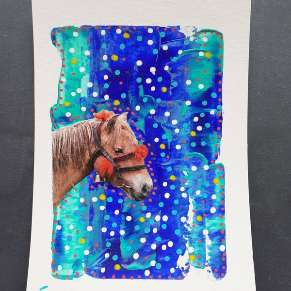 Peinture collage cheval