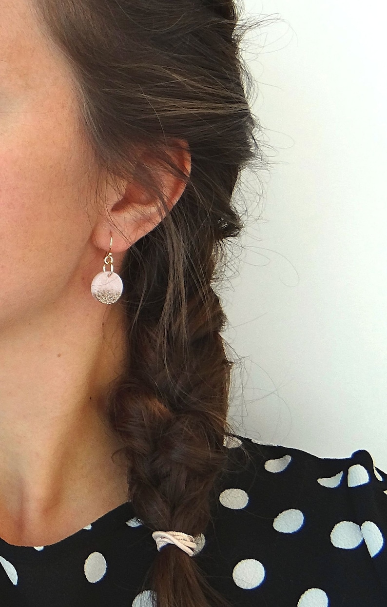 Handmade sequined resin earrings