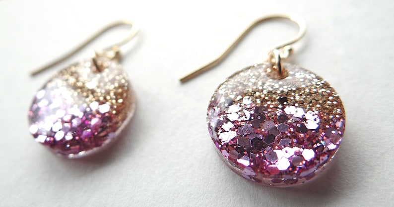 Handmade sequined resin earrings