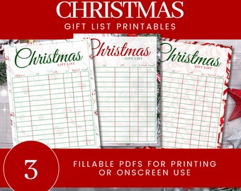 Printable Christmas Gift List - Holiday Candy Patterns