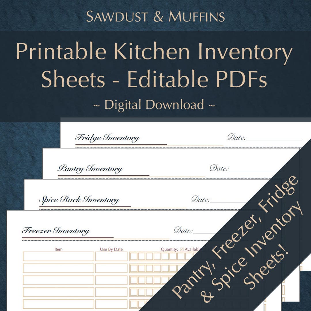 Printable/ Editable / Kitchen Inventory/ Home Management/ Pantry ...
