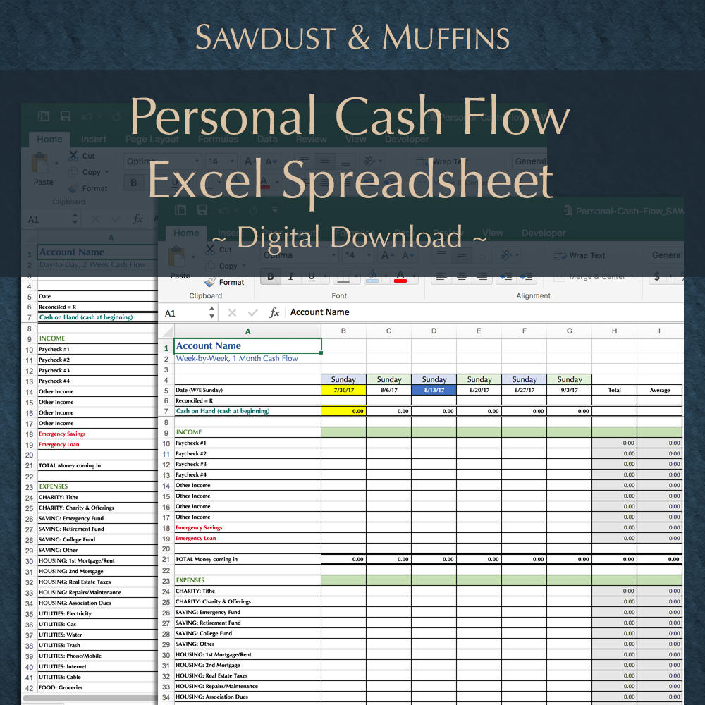 Personal Finance / Cash Tracker / Excel Spreadsheet / Dave Ramsey ...