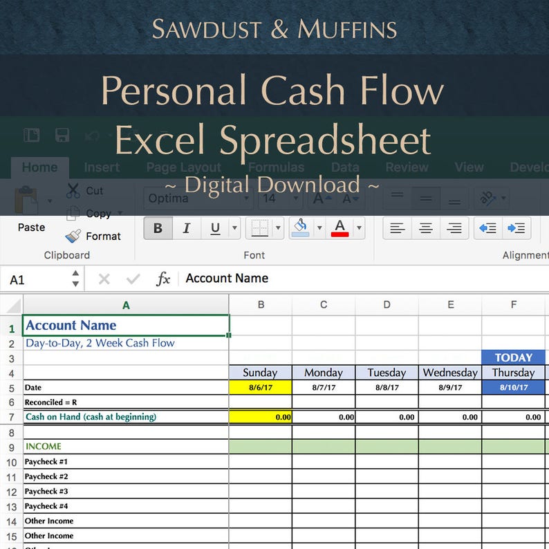 Personal Finance / Cash Tracker / Excel Spreadsheet / Dave Ramsey / Money Management / Budget Planner / Expense Tracker / BONUS Printable image 3