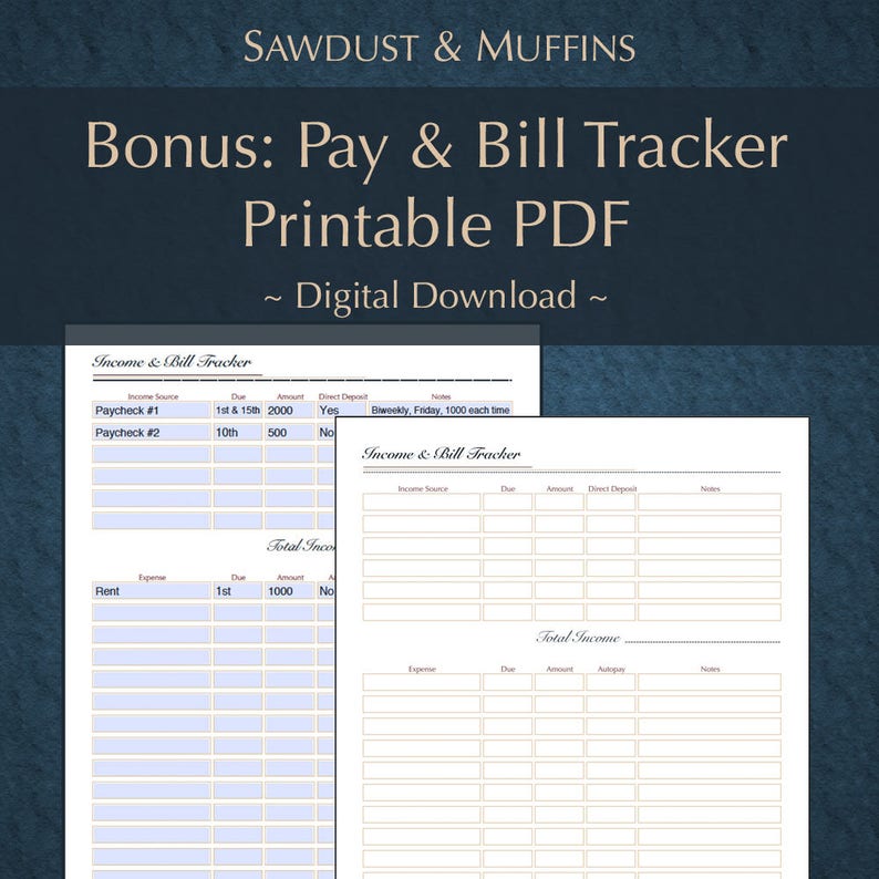 Personal Finance / Cash Tracker / Excel Spreadsheet / Dave Ramsey / Money Management / Budget Planner / Expense Tracker / BONUS Printable image 6