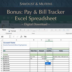 Personal Finance / Cash Tracker / Excel Spreadsheet / Dave Ramsey / Money Management / Budget Planner / Expense Tracker / BONUS Printable image 5