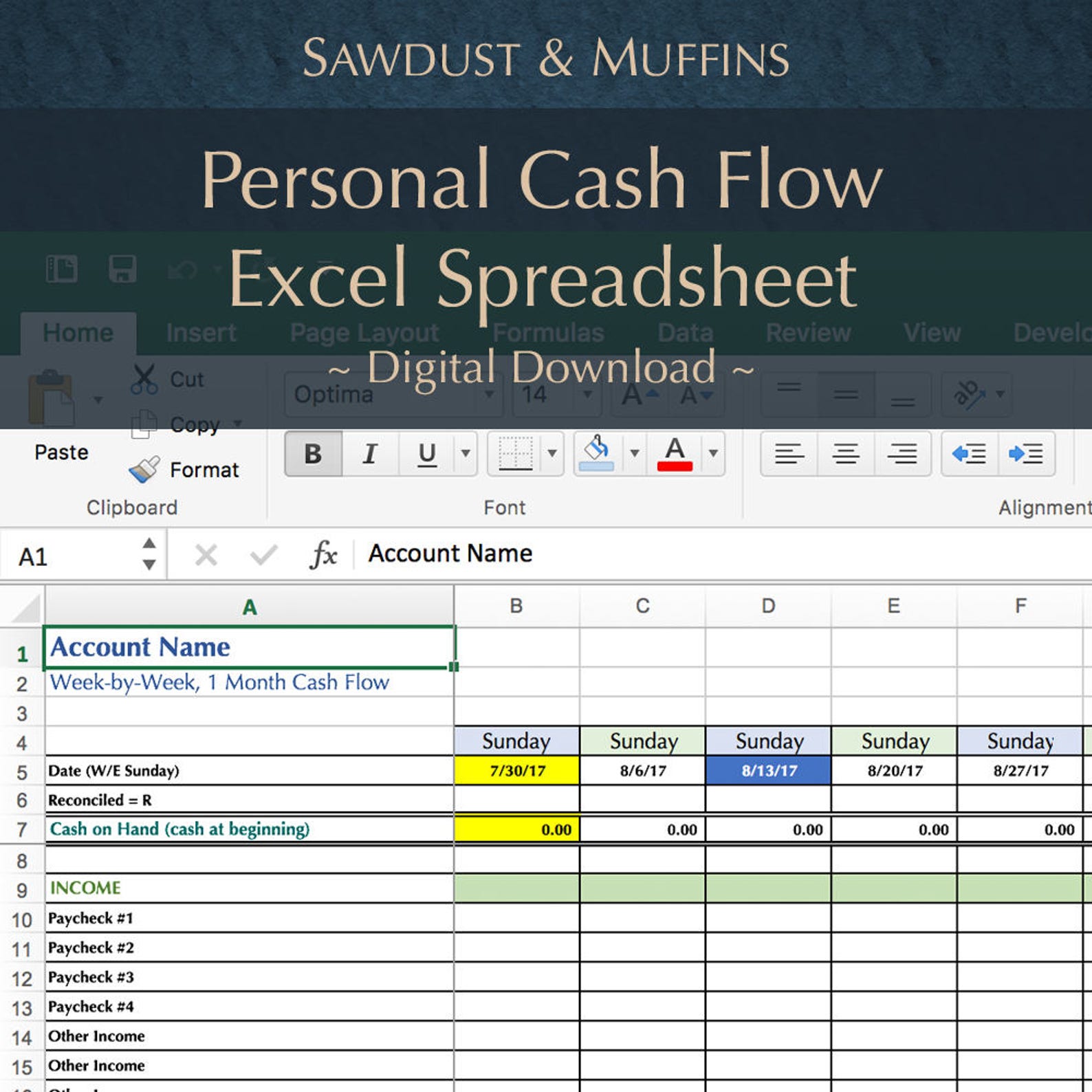 Personal Finance / Cash Tracker / Excel Spreadsheet / Dave Ramsey ...