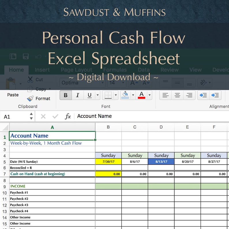 Personal Finance / Cash Tracker / Excel Spreadsheet / Dave Ramsey / Money Management / Budget Planner / Expense Tracker / BONUS Printable image 4