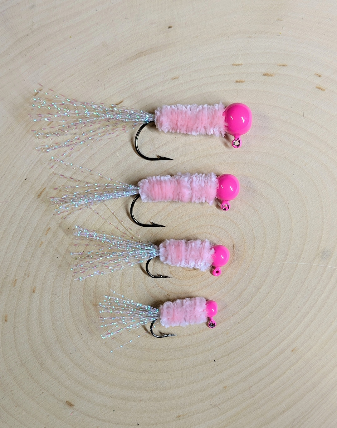 Pink Humpy Jigs Hot Pink Crappie/bass Jig #108 5 per Pack 4 Sizes 2 Hook Styles ...