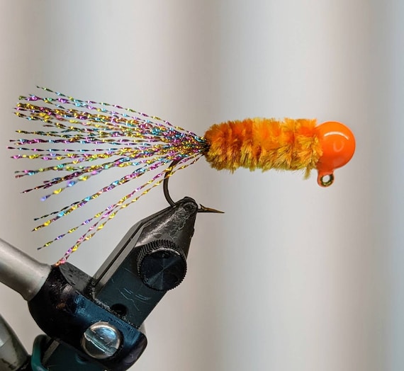 Blaze Orange Crappie/bass Jig 5 per Pack 4 Sizes 2 Hook Styles Available -   Canada