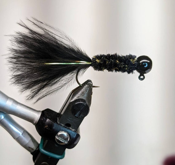 Black Crappie/Bass jig 5 per pack 4 sizes 2 hook styles available