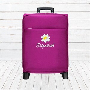 Kids Rolling Carry-on Luggage Personalized with Airplane Embroidery image 6