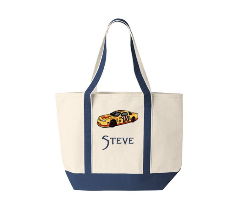 Family Canvas Tote Personalized with Car Embroidery