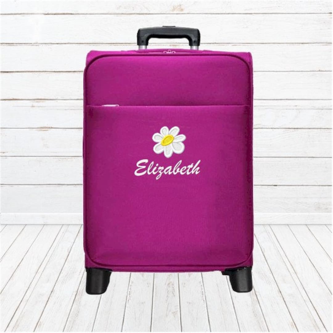Kids Rolling Carry-on Luggage Personalized With Flower