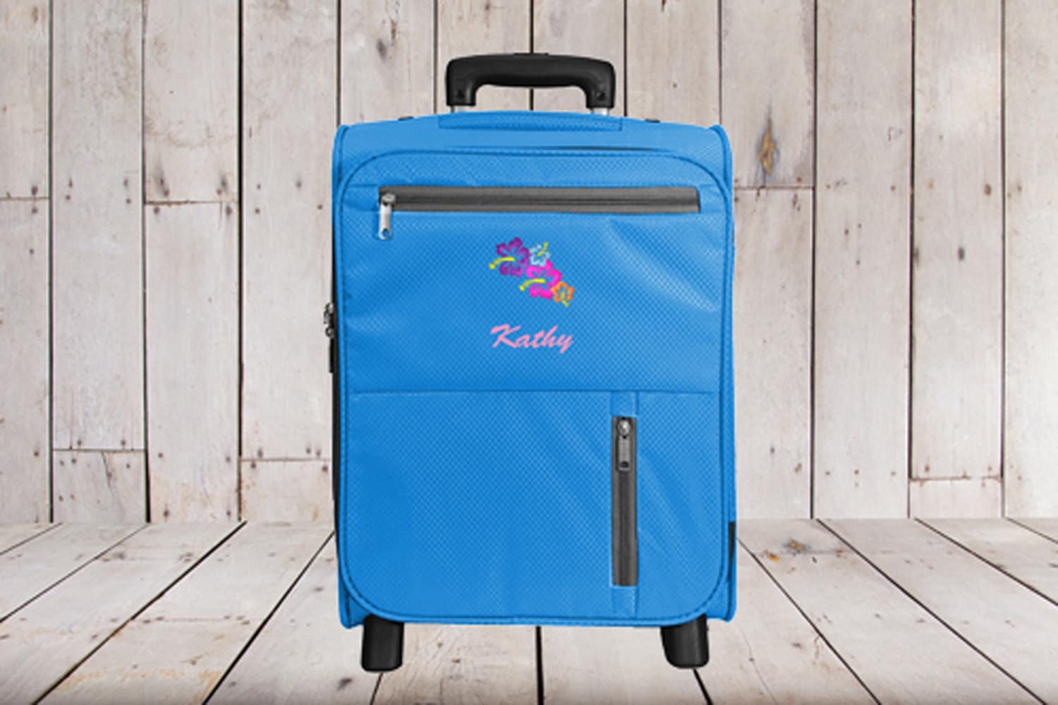 Kids 2 Wheel Rolling Carryon Luggage Personalized with Flower Etsy