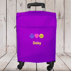 Kinder Kleine Spinner Handgepäck Personalisiert mit Mädchen Stickerei Bilder
