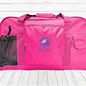Kids Duffel with Flower Embroidery