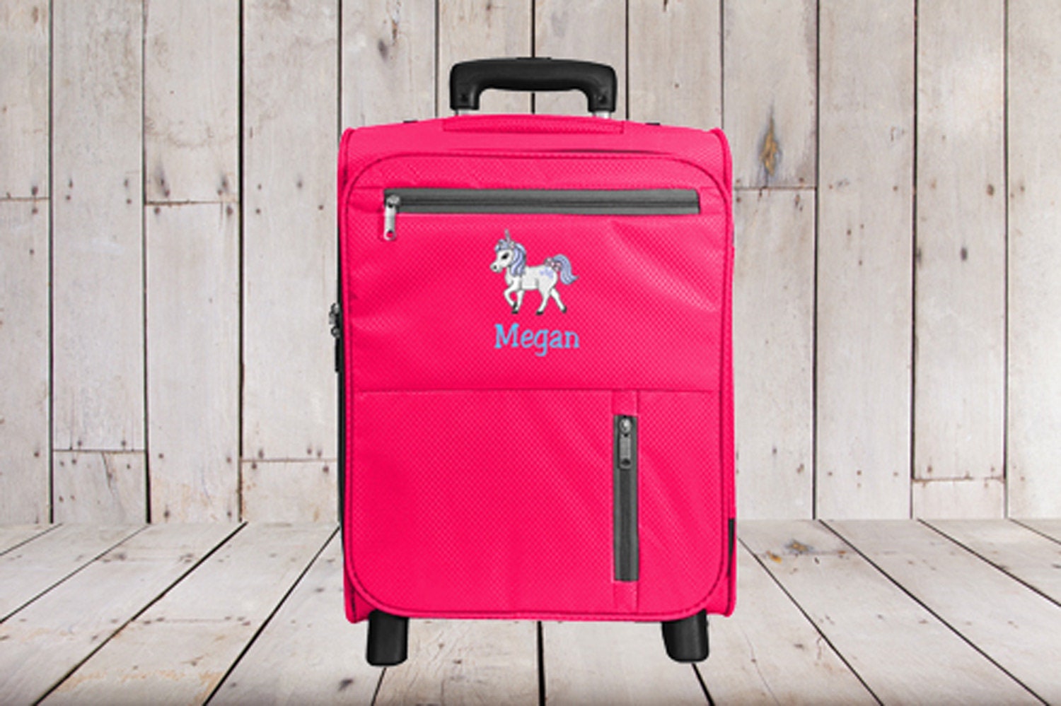 Kids 2 Wheel Rolling Carryon Luggage Personalized with Girl Etsy