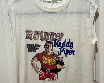 Vintage Rowdy Roddy Piper Sleeveless Tank - 1985 - Wrestling - WWF - ROWDY RARE