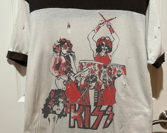 Vintage Kiss 1970s Destroyer Era Beth shirt - SMASHED THRASHED RARE