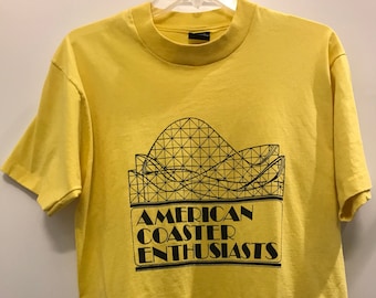 Vintage American (roller) Coaster Enthusiasts t-shirt - 1980s - Screen Stars Single Stitch 50/50