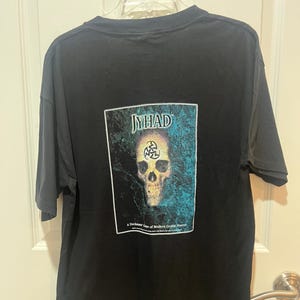 Camisa vintage colecionável do jogo de cartas Jyhad - Wizards of the Coast - Magic the Gathering - BLOODSUCKING RARE