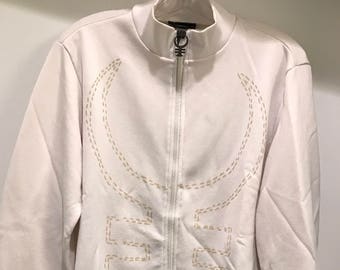 Vintage White Diesel Zip Up Shirt