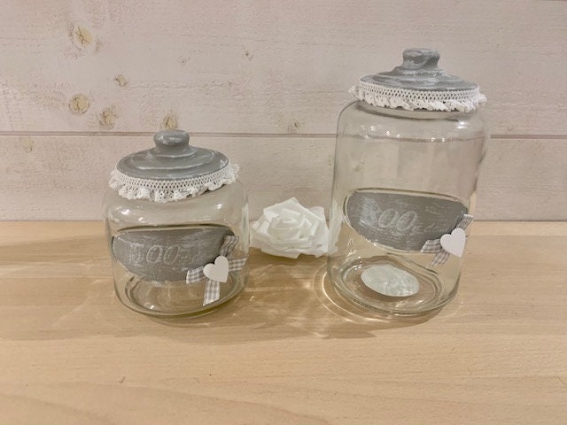 Duo de Bonbonnières Shabby, Bocaux