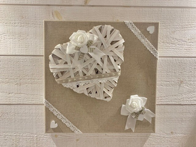Cadre Lin et Blanc Son Coeur