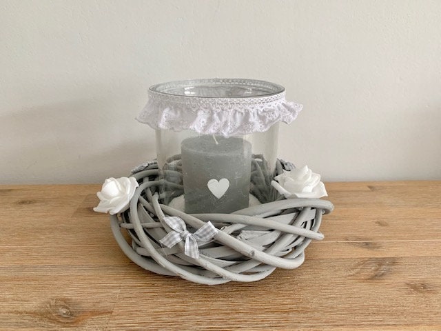 Bougeoir Osier , Petites Roses, Maison de Campagne