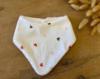 newborn bib, baby bandana bib, little hearts
