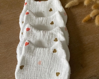 Set of 4 cat wipes, little hearts