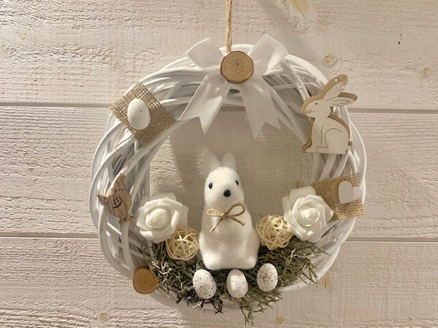 Couronne de Pâques , Poule, Lapin, Oeufs Pâques