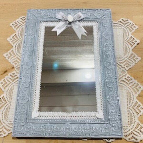 miroir gris ,shabby, camée