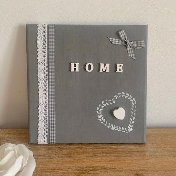 Cadre home,ton gris et blanc, cœurs, home