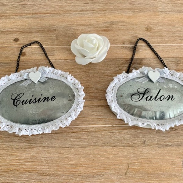 duo de plaques de porte,salon cuisine