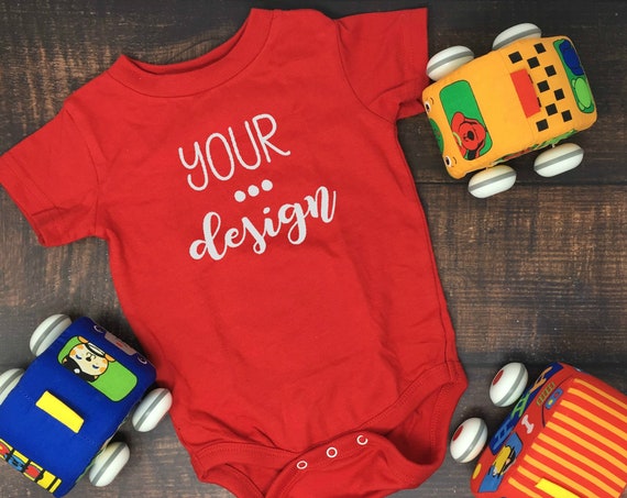 Rabbit Skins Infant Red Bodysuit 4480 Mockup Tees Rabbit Skins Infant Red Bodysuit 4480 Mockup Tees