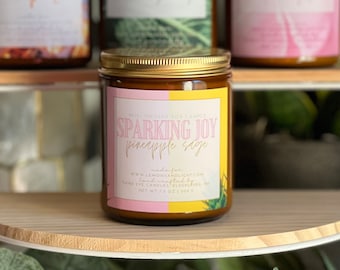 Sparking Joy (Pineapple Sage) Reiki-Infused Soy Candle