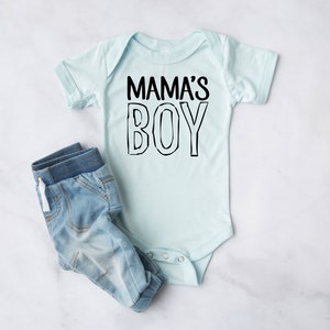 Mama&#39;s Boy Infant Bodysuit | Baby Clothes | Infant Clothes | Baby Shower Gift | Infant Short Sleeve Bodysuit