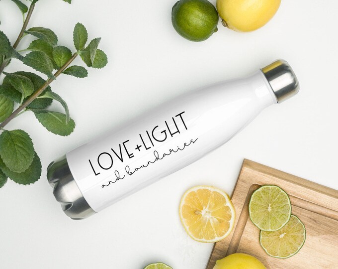 Love and Light and Boundaries Stainless Steel Water Bottle