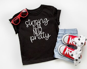 Strong is the New Pretty, Toddler Triblend Short-Sleeve T-Shirt, Inspirational Tees, Strong Like a Girl, Toddlers Tees