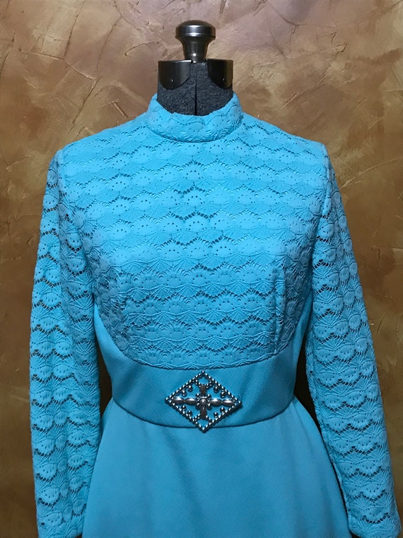 Dreamy blue 1970’s vintage dress - image 1