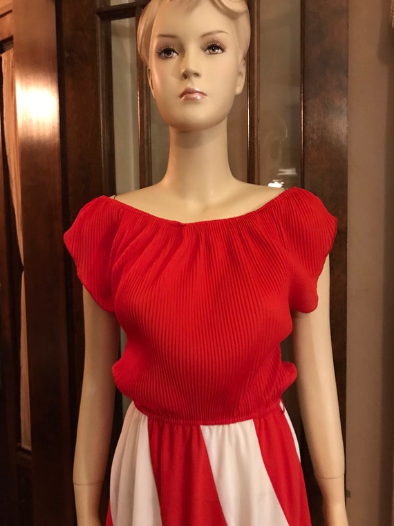 Vintage red and white dress - image 2