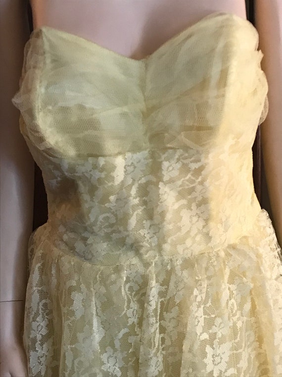 Precious Lemon Yellow 1950’s Prom Dress - image 4