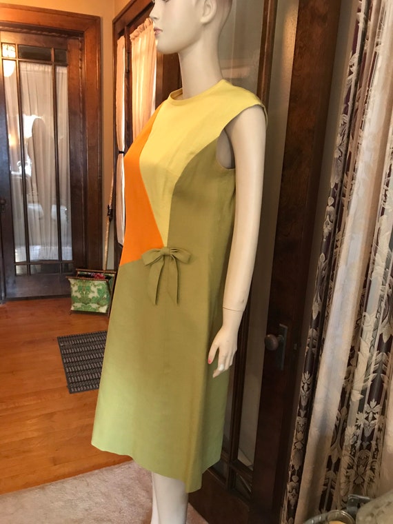 Cute Color Block Vintage Dress - image 4