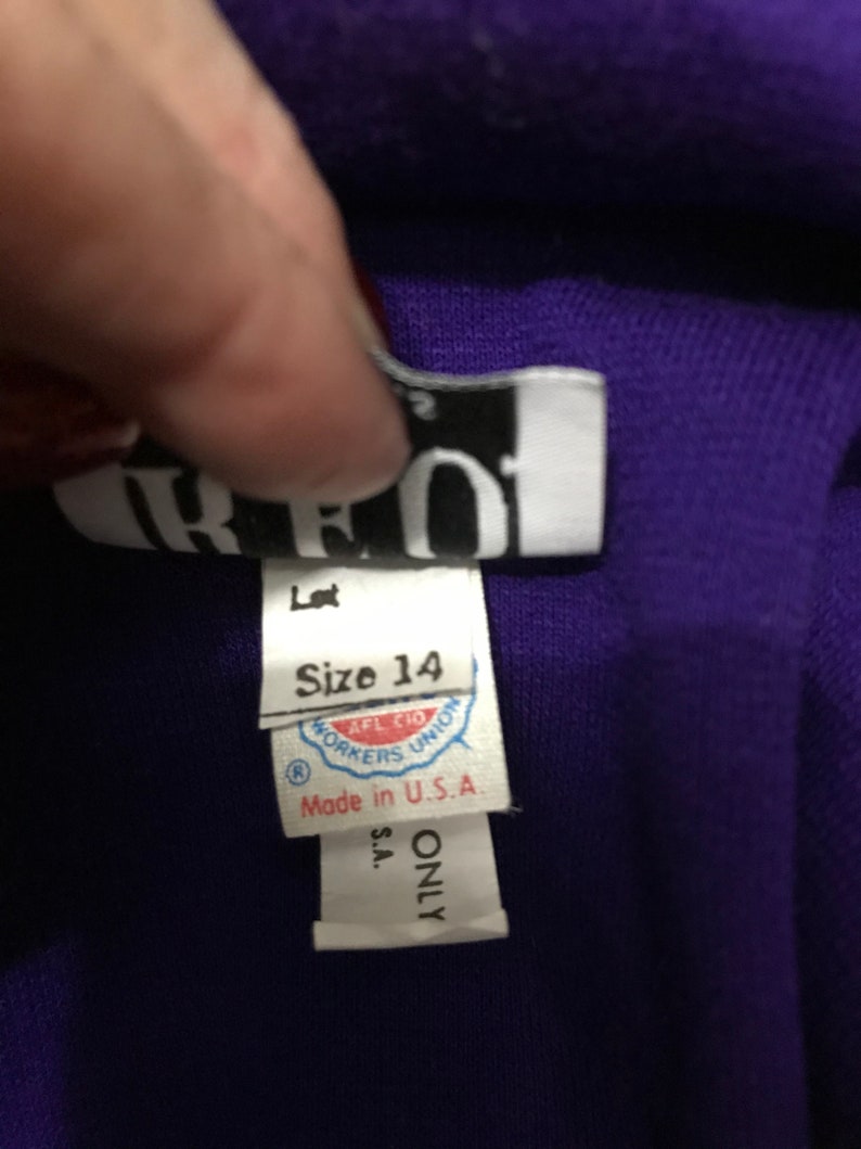 Dead stock R.E.O Originals Royal Purple 80\u2019s dress